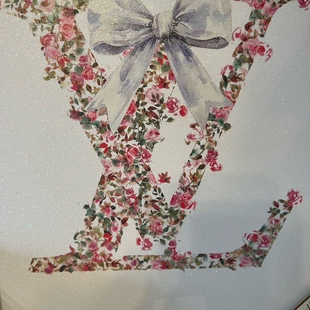 Crystal Luxe LV print Louis sparkly Wall Art print Canvas